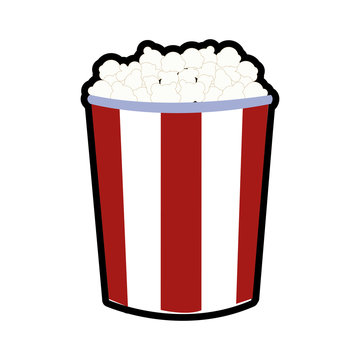 Cinema and food concept represented by pop corn icon. Isolated and flat illustration