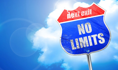 no limits, 3D rendering, blue street sign