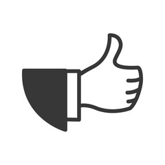 Human hand concept represented by gesture with fingers doing thumbs up. Isolated and flat illustration