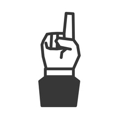 Human hand concept represented by gesture with fingers  icon. Isolated and flat illustration