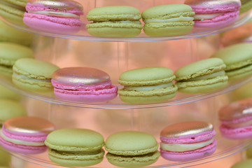 Pistachio and pink macaroons