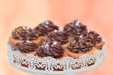 Muffins with chocolate cream