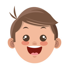 flat design happy boy cartoon icon vector illustration