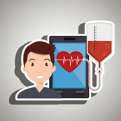 man cardiology screen tecnology