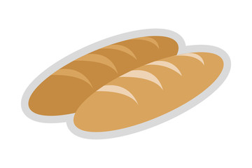 flat design whole bread icon vector illustration