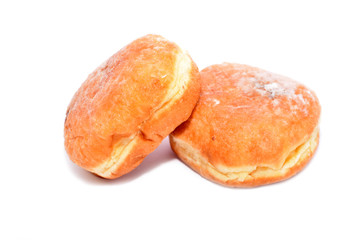 Donuts with chocolate isolated on white