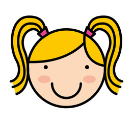 little girl smile icon