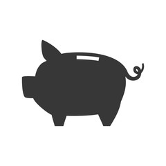 Money and Financial item concept represented by piggy icon. Isolated and flat illustration