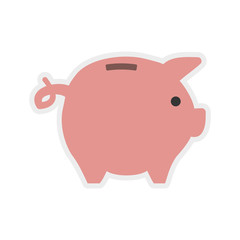 Money and Financial item concept represented by piggy icon. Isolated and flat illustration