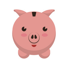 Money and Financial item concept represented by piggy icon. Isolated and flat illustration