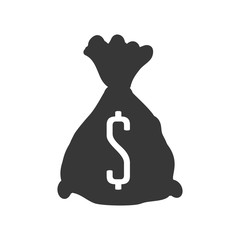 Money and Financial item concept represented by Money bag icon. Isolated and flat illustration