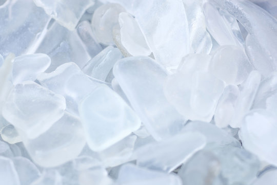 Shaded Clear Fragments of Beach Glass