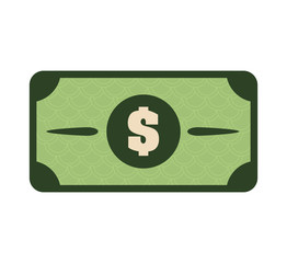 Money and Financial item concept represented by bill icon. Isolated and flat illustration