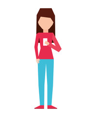 woman female young using smartphone icon