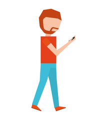 man male young using smartphone icon