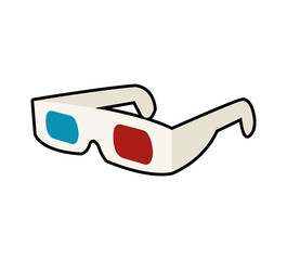 Cinema and Movie concept represented by 3d glasses icon. Isolated and flat illustration