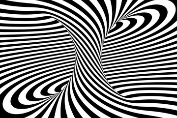 Obrazy  Spirala streszczenie czarno-białe tło, renderowanie 3D