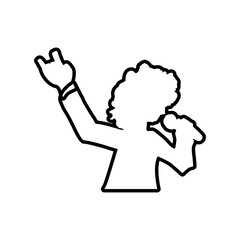 Rock music concept represented by musician icon. Isolated and flat illustration