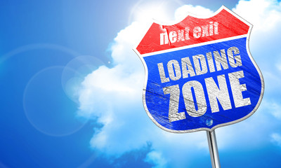 loading zone, 3D rendering, blue street sign