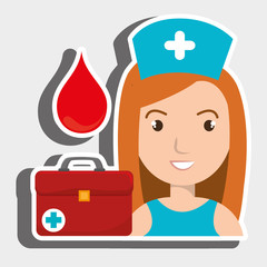 nurse medical suitcase woman