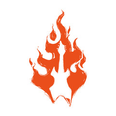 Fire concept represented by flame icon. Isolated and flat illustration
