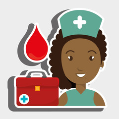 nurse medical suitcase woman