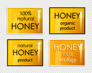 Natural honey. Organic food. A set of banners
