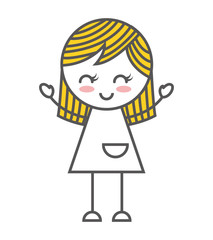 little girl drawing icon