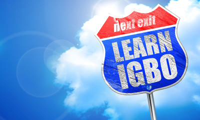 learn igbo, 3D rendering, blue street sign