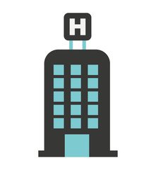 hotel building h icon