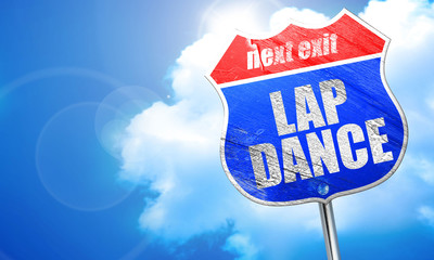 lap dance, 3D rendering, blue street sign