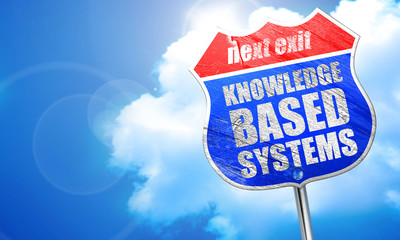 knowledge based systems, 3D rendering, blue street sign