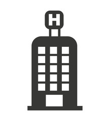 hotel building h icon