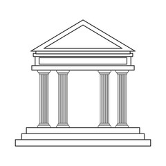 Obraz premium flat design ancient greek building icon vector illustration