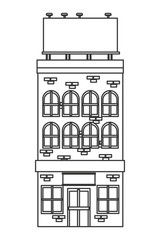 flat design single brick building icon vector illustration