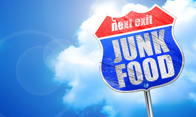 junk food, 3D rendering, blue street sign