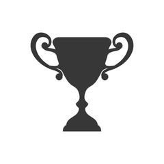 Winner and competition concept represented by trophy cup silhouette icon. Isolated and flat illustration