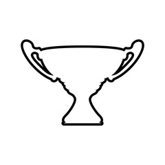 Winner and competition concept represented by trophy cup silhouette icon. Isolated and flat illustration