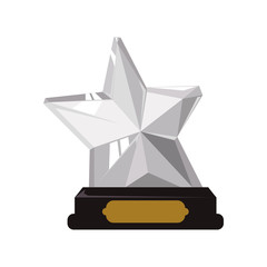 Winner and competition concept represented by trophy star icon. Isolated and flat illustration