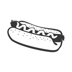 Fast food concept represented by hot dog icon. Isolated and flat illustration