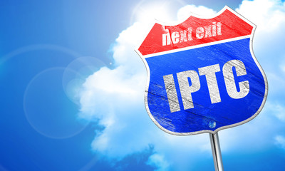 iptc, 3D rendering, blue street sign
