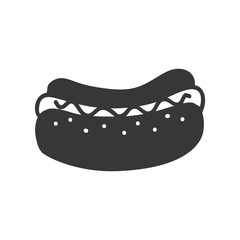 Fast food concept represented by hot dog icon. Isolated and flat illustration