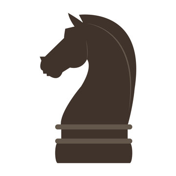 flat design horse chess piece icon vector illustration