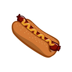 Fast food concept represented by hot dog icon. Isolated and flat illustration