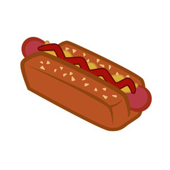 Fast food concept represented by hot dog icon. Isolated and flat illustration