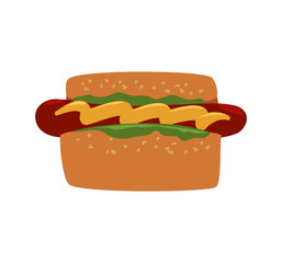 Fast food concept represented by hot dog icon. Isolated and flat illustration