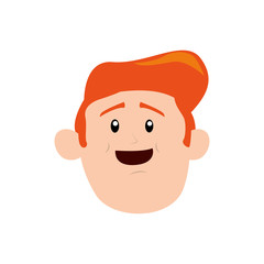 Male avatar concept represented by man head icon. Isolated and flat illustration