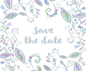 Blue greeting or save the date card