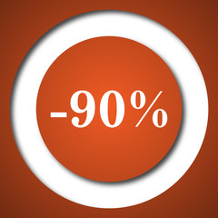 90 percent discount icon