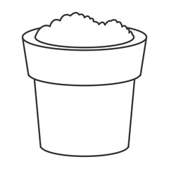flat design pot with soil icon vector illustration